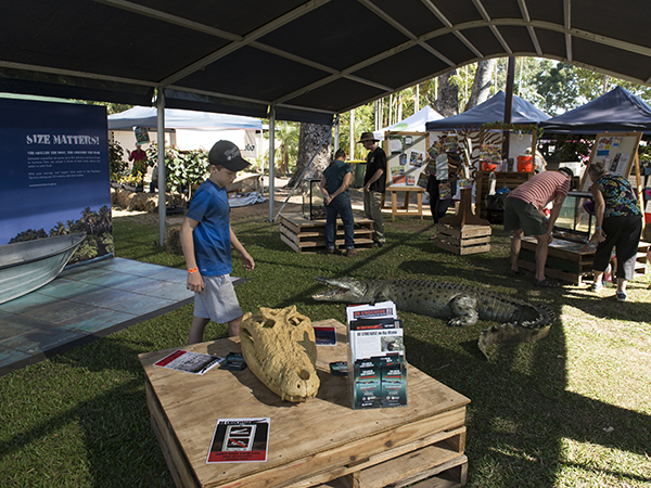 Darwin, Northern Territory, Australia 05/20/2018. Freds Pass Rural show, Darwin, Northern Territory, Australia. Exhibitors showing crocodile.